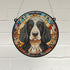 Cocker Spaniel Black & White Stained Glass Effect Suncatcher